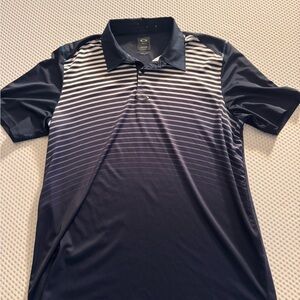 Oakley Men's Polo in Navy and White Gradient